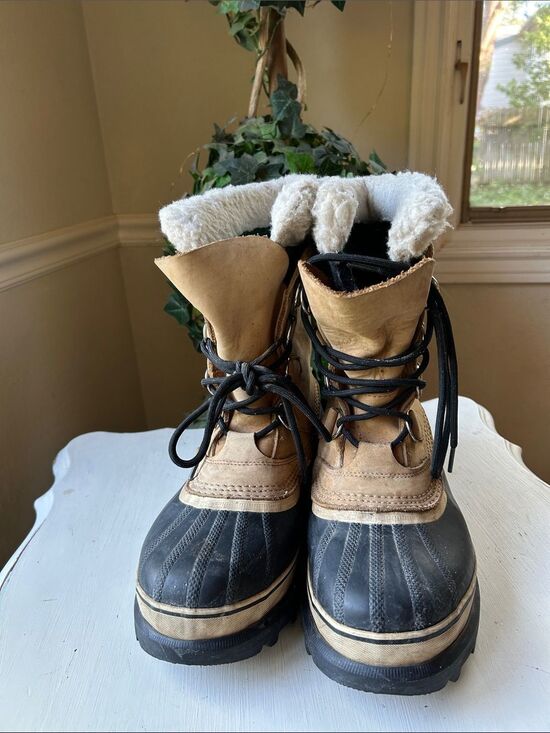 Sorel Caribou Tan and Black Waterproof Winter Lace Boots Men’s Size 7 main image 7